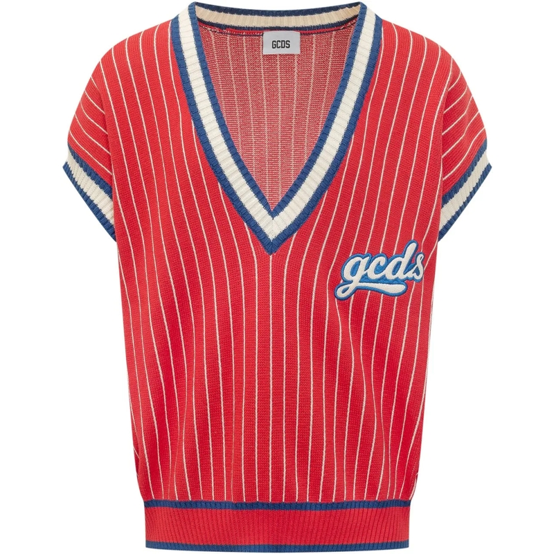 Gcds  Maglia Senza Maniche con Scollo a V rot