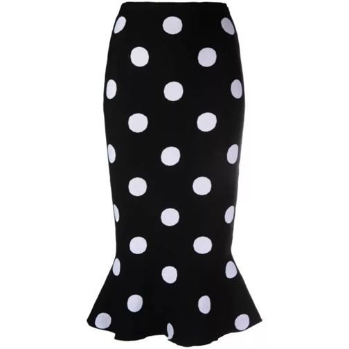 Marni Black Polka-Dots Midi Skirt Black 