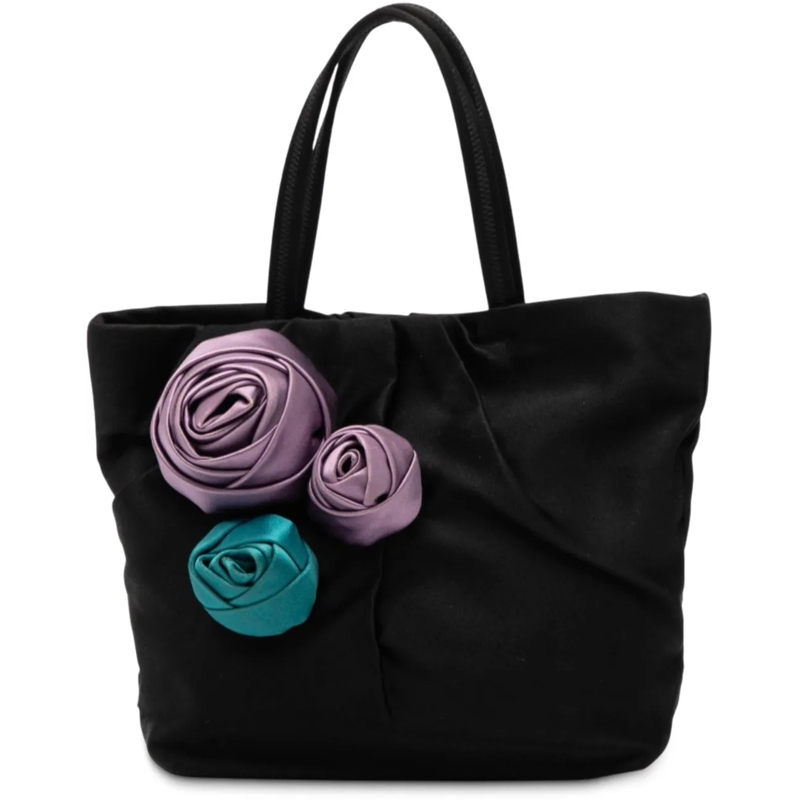 Prada Shopper Mini Raso Rose Tote schwarz