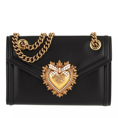 Dolce&Gabbana Devotion Wallet On Chain Leather Black Wallet On A Chain