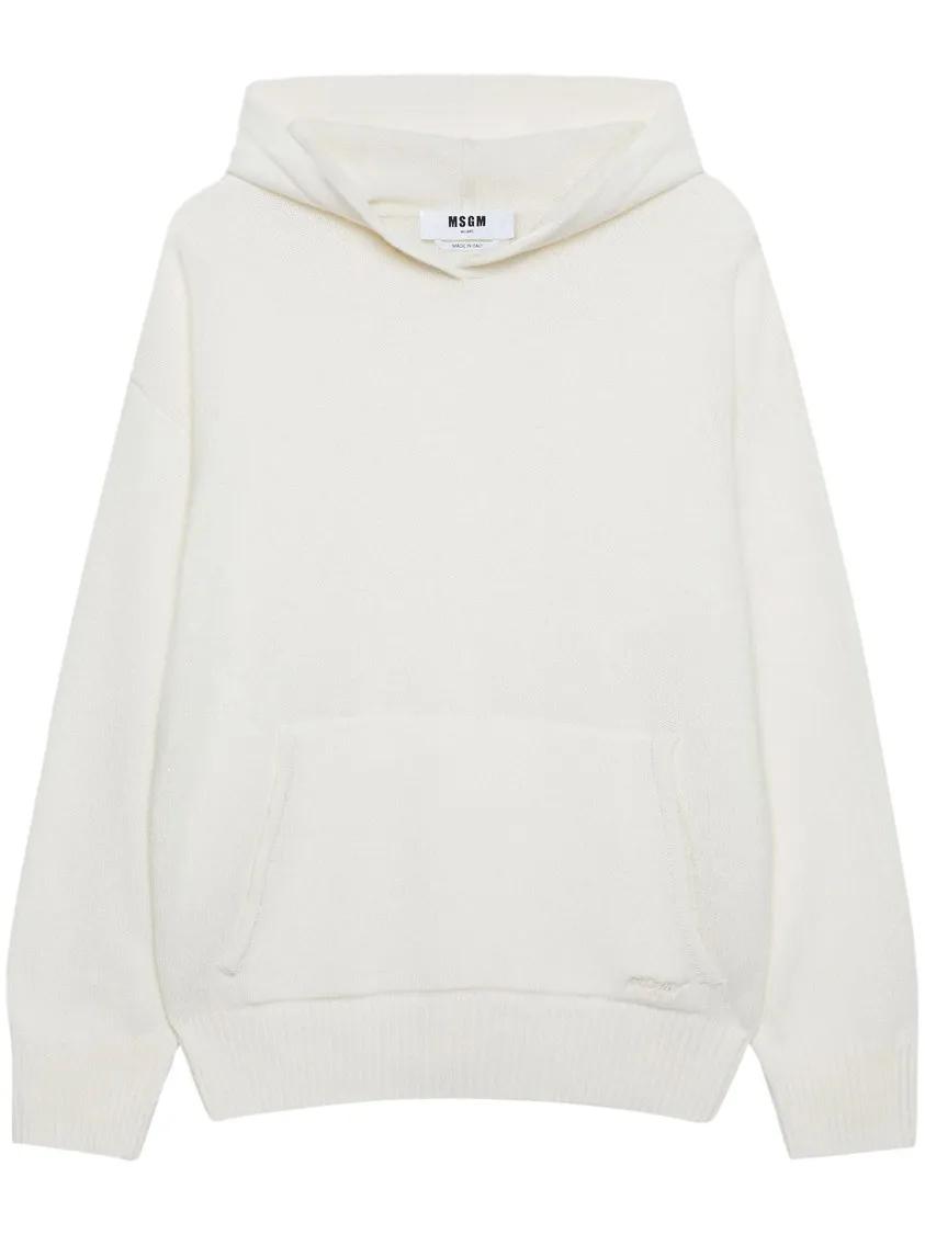 MSGM - Embroidered-Logo Sweatshirt - Größe L - weiß