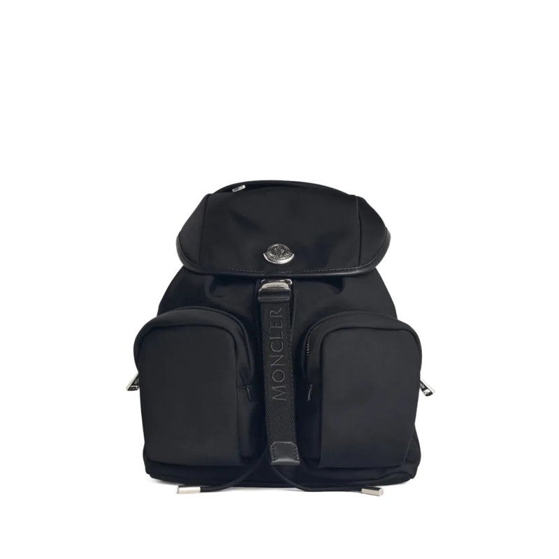 Moncler Rucksack Structured Black Bucket Bag With Flap Top Black