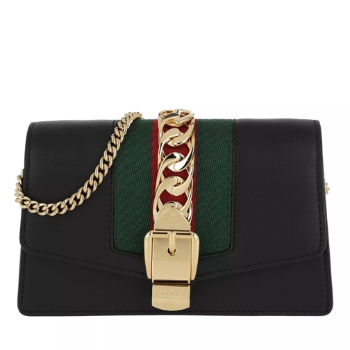 Gucci Sylvie Leather Mini Chain Bag Navy/Ivory Crossbody Bag