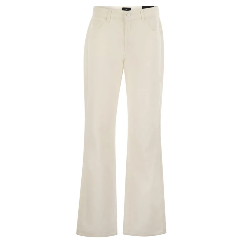 Seven for all Mankind Jeans Tess Trouser - Cotton And Linen Trousers White