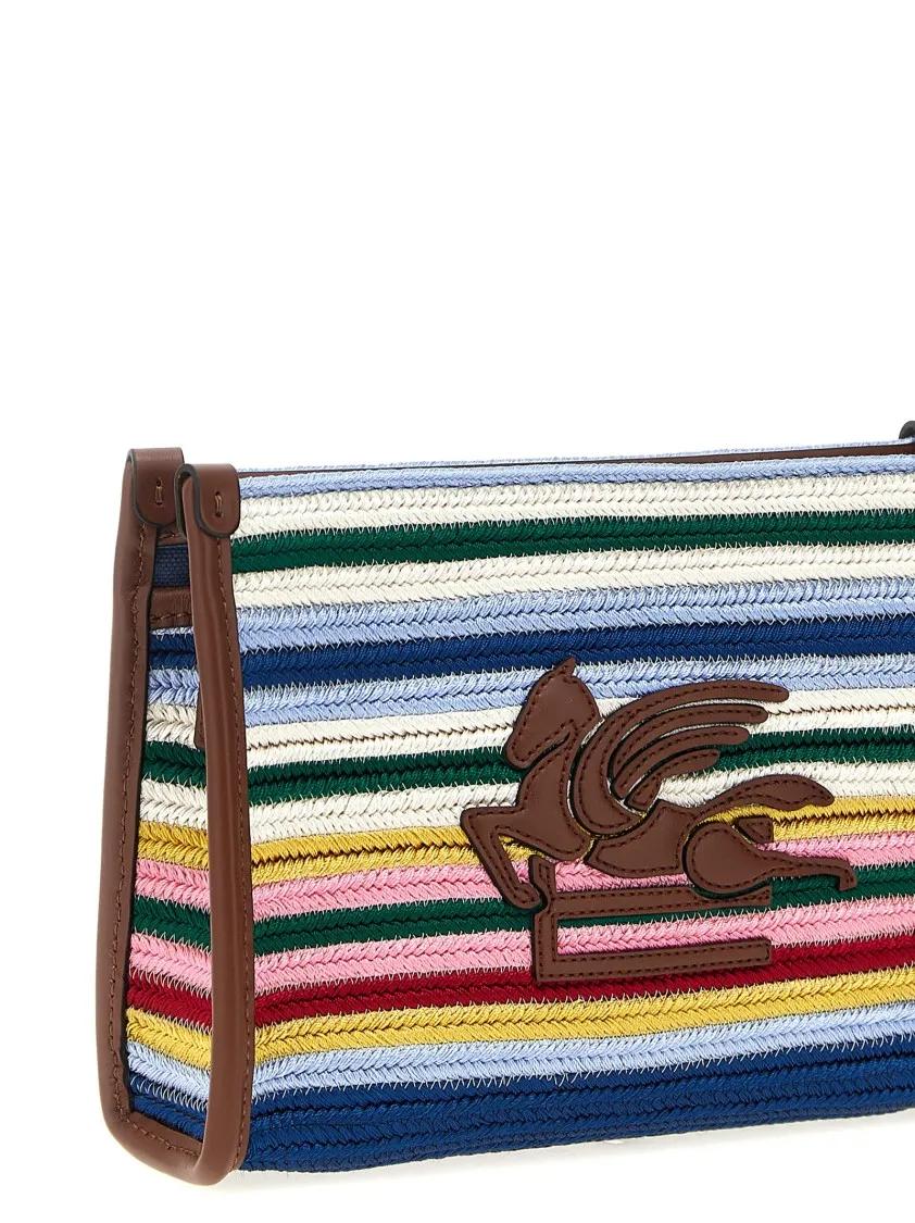 ETRO Clutches Striped Viscose Pouch in meerkleurig