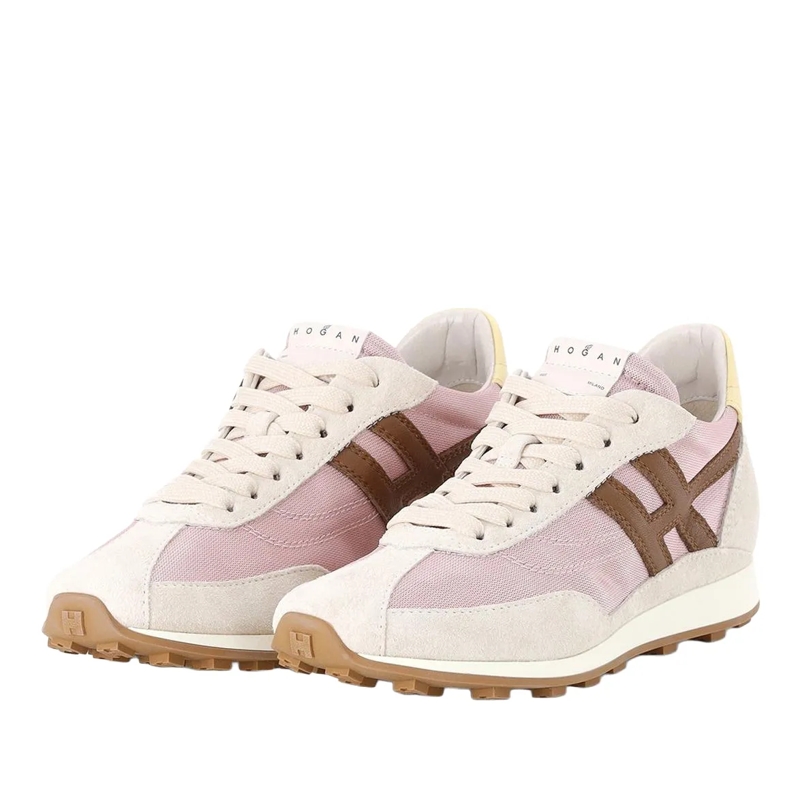 Hogan Schnürschuhe Sneaker aus Veloursleder weiß