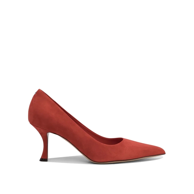Salvatore Ferragamo Escarpins Red Suede And Leather Pointed Toe Pumps Red