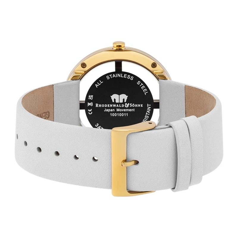 Rhodenwald & Söhne Automatikuhr Damen Armbanduhr Lucrezia Echtleder gold(Image 5)
