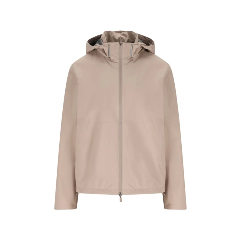 Herno Parka Grey Casual Jacket With Minimalist Design And Hood Neutrals