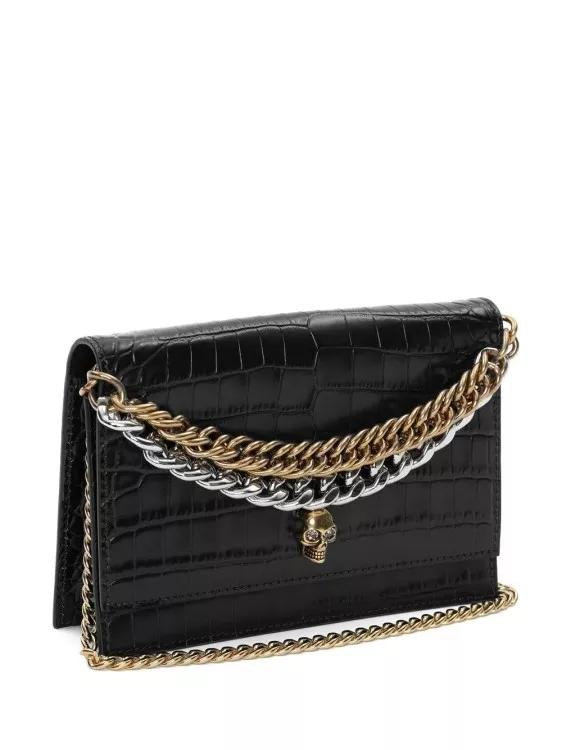 Alexander mcqueen Shoppers Black Mini Skull Stud Bag in zwart