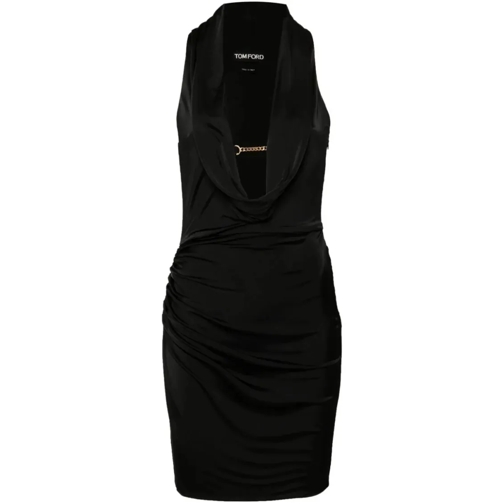 Tom Ford Black Cowl-Neck Mini Dress Black Mini Jurken