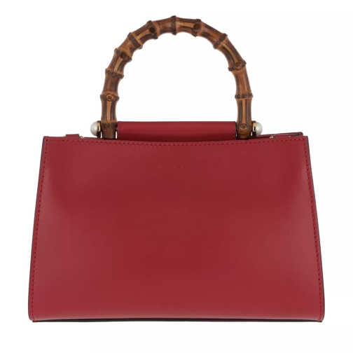Gucci Nymphaea Top Handle Bag Small Leather Red Tote