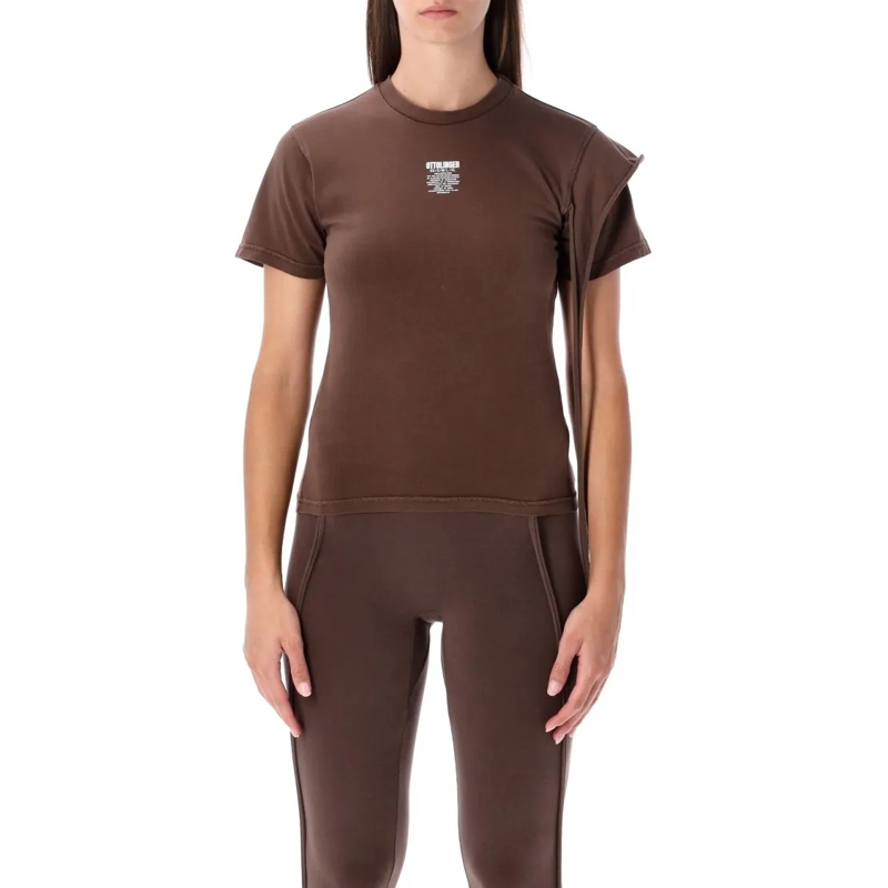 Ottolinger T-shirt Fitted Organic Cotton Brown T-Shirt Brown