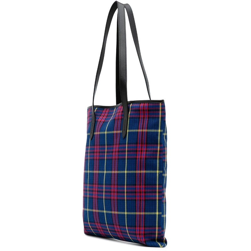 Mulberry Shopper Plaid Canvas Tote blau