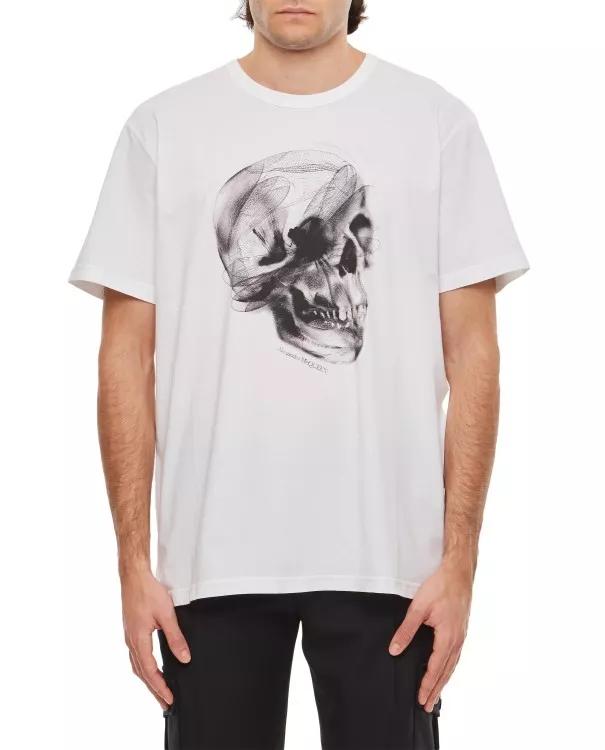 Alexander McQueen - Skull Print T-Shirt - Größe L - white