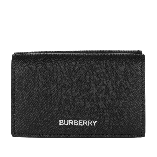 Burberry Three Fold Mini Wallet Leather Black Portefeuille à trois volets