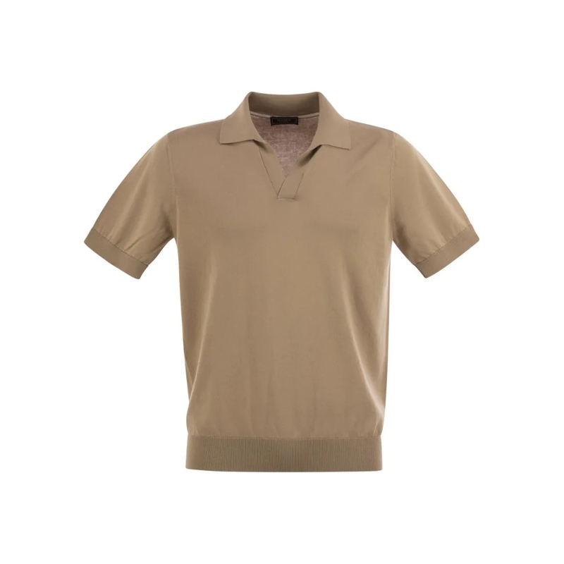 Peserico Polo shirt Polo Shirt In Pure Cotton Yarn Brown