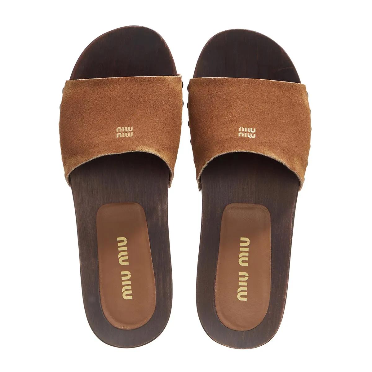 Thumbnail - Miu Miu Sandalen - Suede Clog - Gr. 40 (EU) - in Braun - für Damen