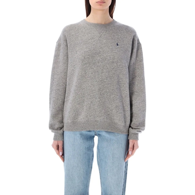 Polo Ralph Lauren  Soft Fleece Crewneck Sweatshirt With Embroidered P Grey