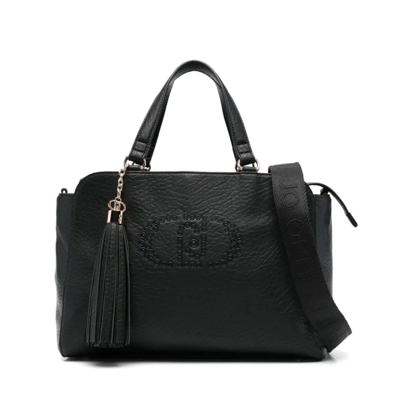 LIU JO Fourre-tout Textured Handbag With Dual Handles Black