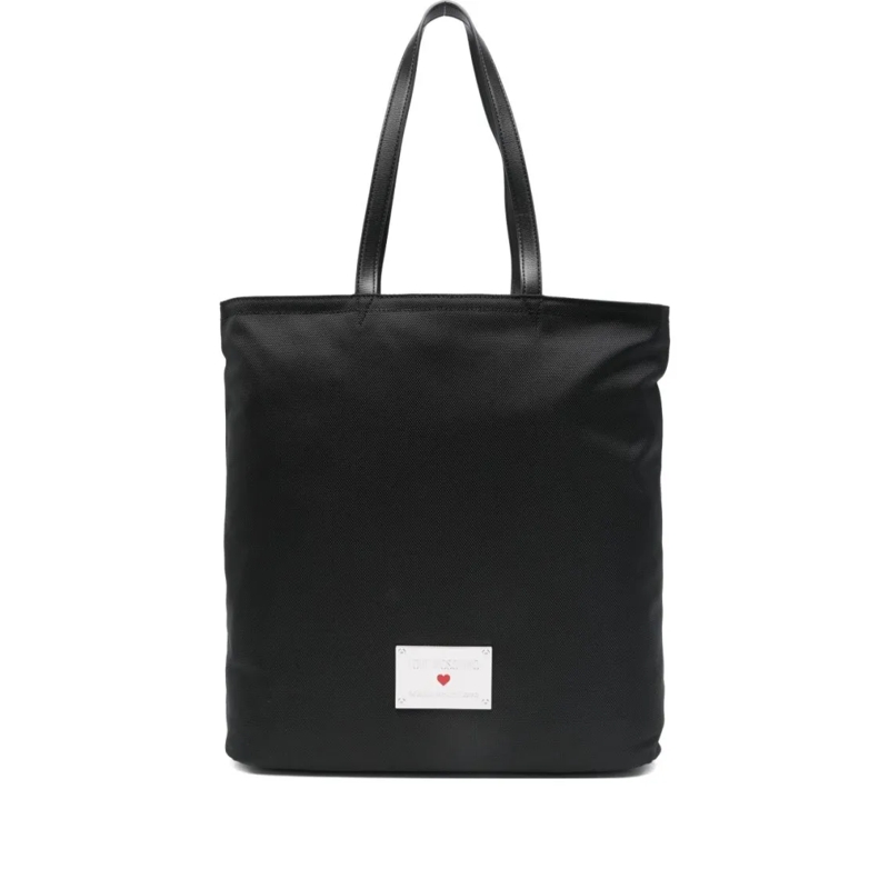 Love Moschino Fourre-tout Rectangular Black Shopper Bag With Heart Detail Black