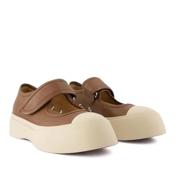 Marni Low-Top Sneaker - Mary Jane Sneakers - Leather - Brown - Gr. 39 (EU) - in Braun - für Damen