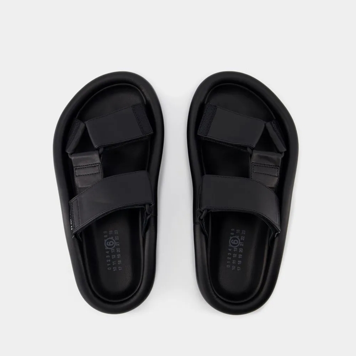 MM6 Maison Margiela Sandals Leather Black Black Sandale