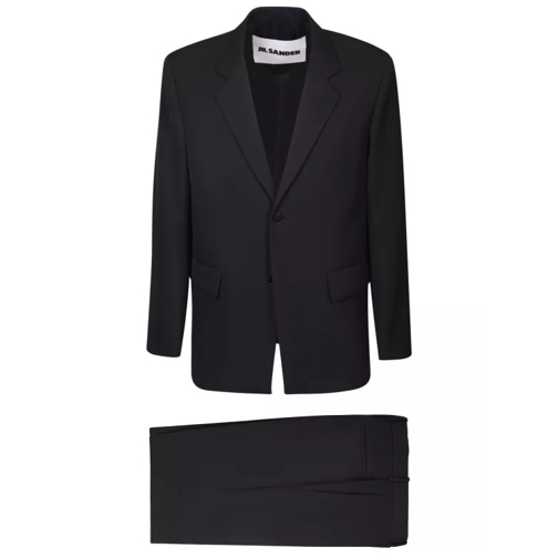 Jil Sander Single-Breasted Jacket Black Suit Black 