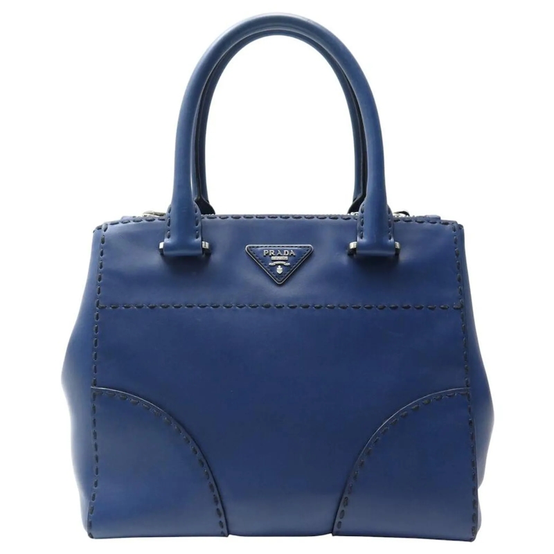 Prada Schultertasche PRADA 2 WAY HANDTASCHE B2861K NAVY BLAUES RINDLEDE hellblau