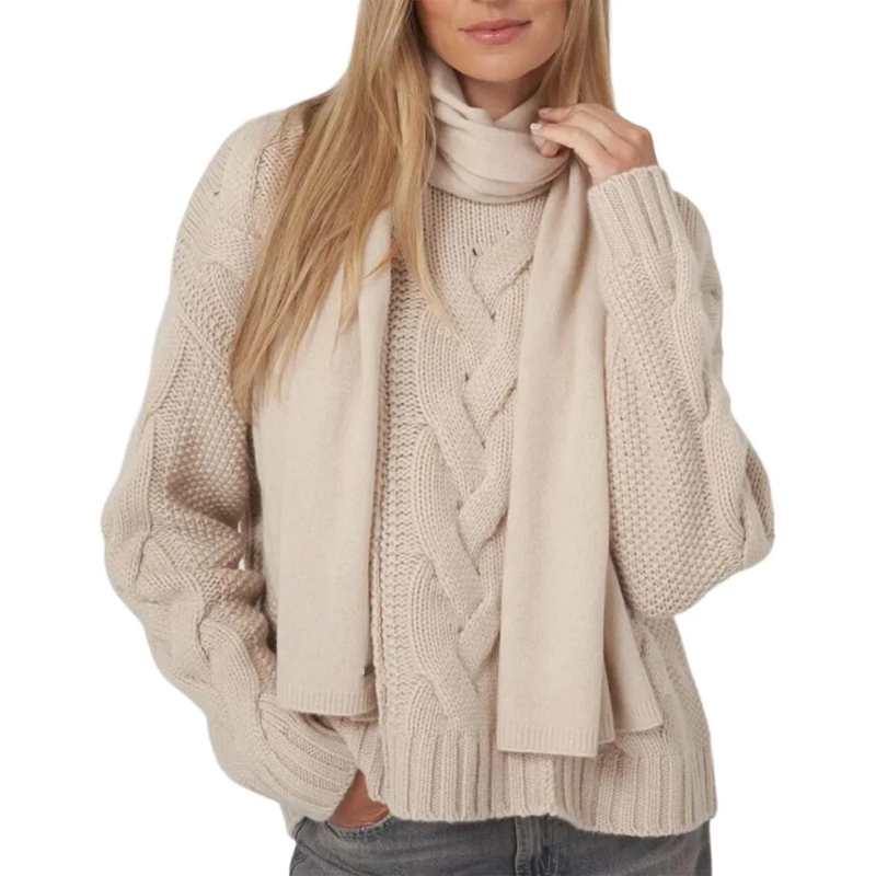 REPEAT CASHMERE Écharpe en laine Sjaal ecru beige