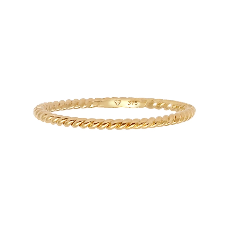 Elli Ring Ring Basic Twisted Gedreht Minimal Look 375 Gelbgo gold(Image 2)