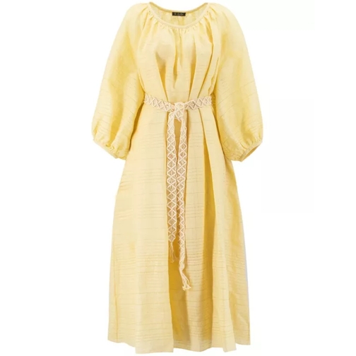 Loro Piana Lined Long Dress Yellow Robes