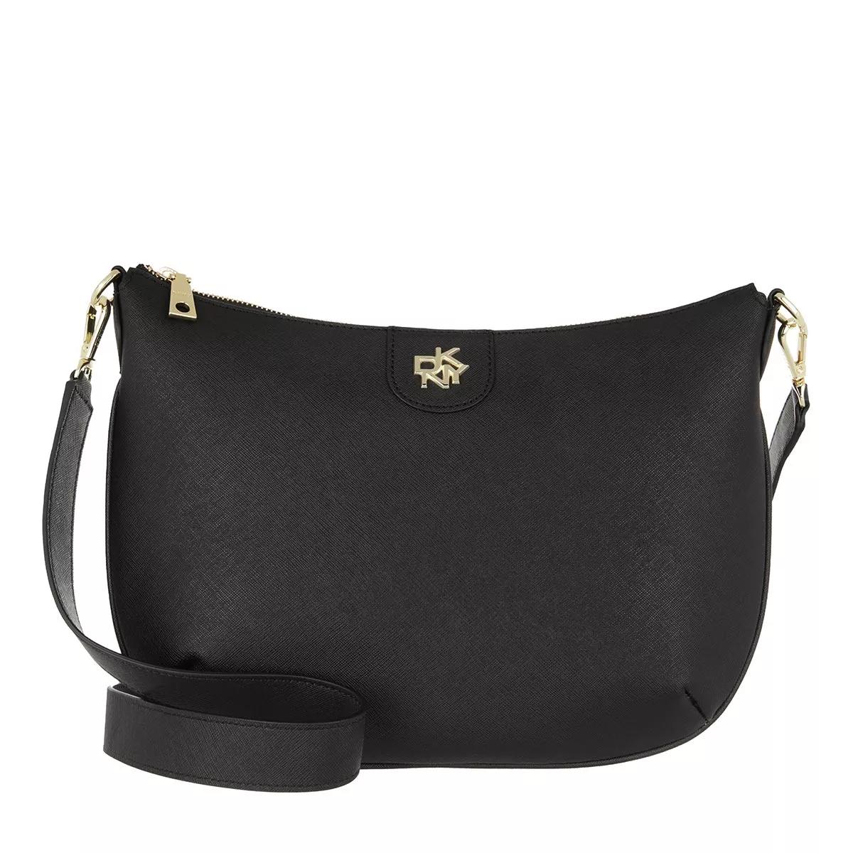 DKNY Carol Saddle Crossbody Black Gold Crossbody Bag
