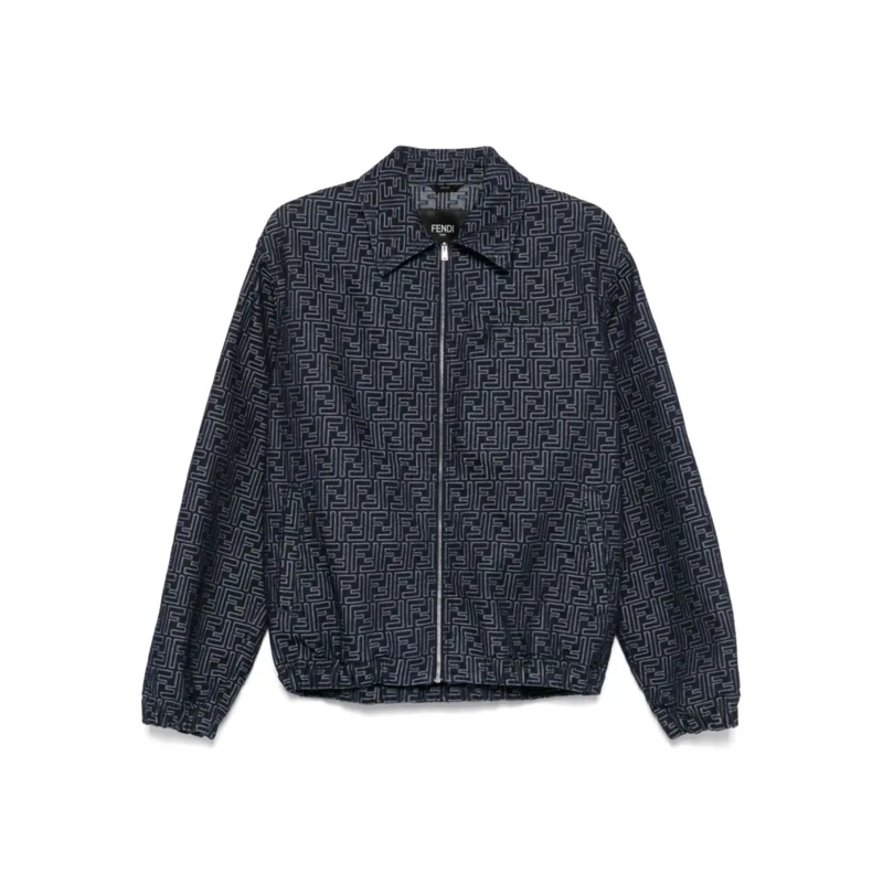 Fendi  Minimalist Black Jacket With Structured Silhouette Black