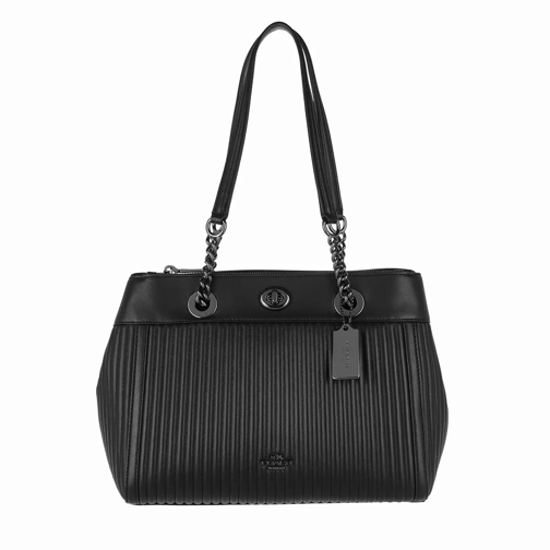 Coach Quilted Leather Edie Carryall Black Shoppingväska