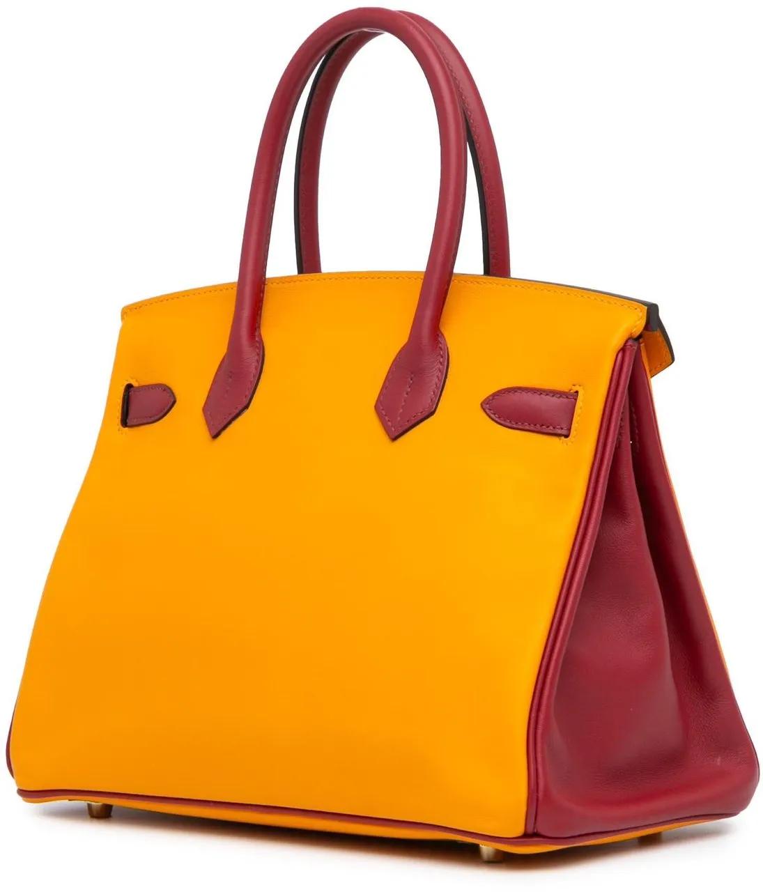 Hermès Totes & shoppers HSS Special Order Bicolor Swift Birkin Retourne 30 in geel