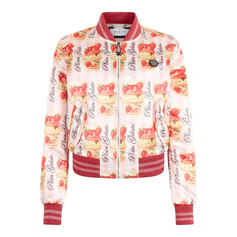 Philipp Plein Daunenjacke Satin Bomber Jacket Ice Cream rose