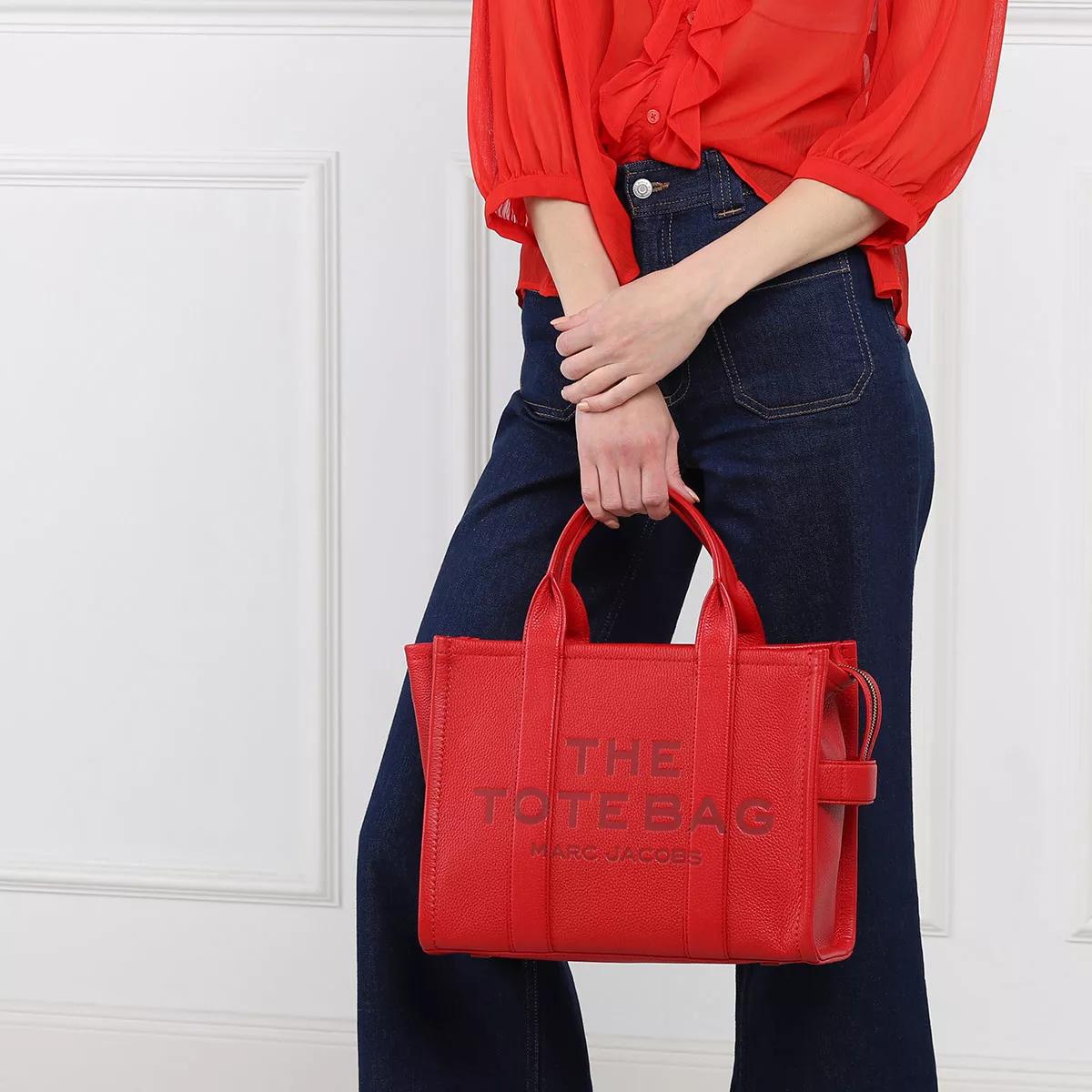 Red tote best sale bag leather