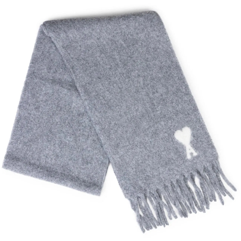 AMI Paris Écharpe en laine CLOUD KNIT SCARF GREY grau