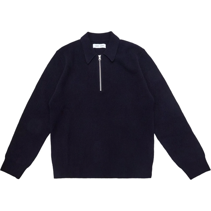 Samsøe Samsøe Polohemd Polo Saiksaks Half Zip Knit Blu blau