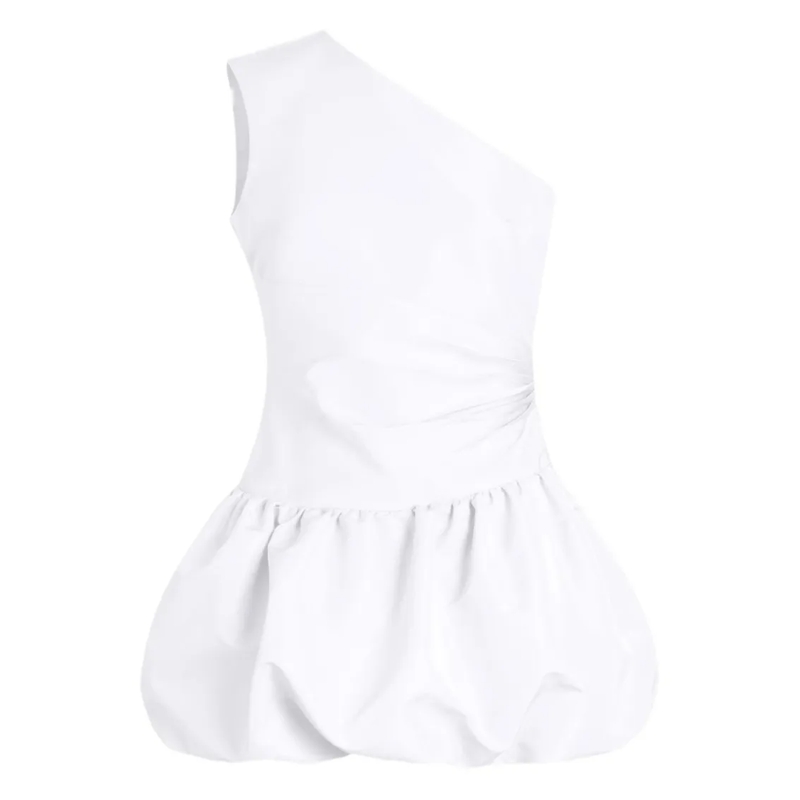 Patou Minikleid Classic Fitted Bodice Dress With Flowing Skirt White