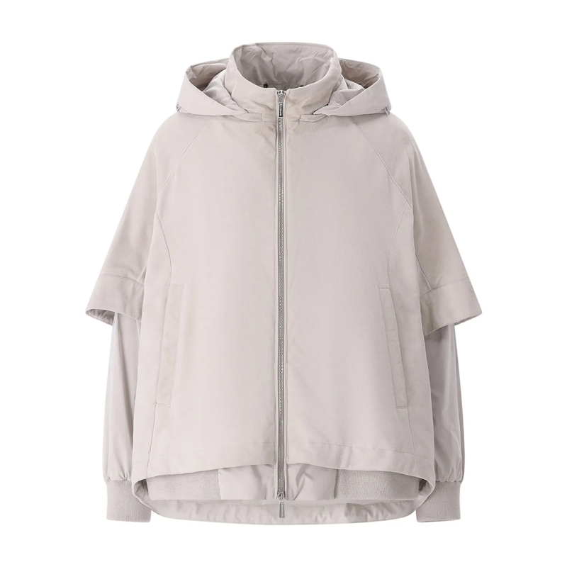 Moorer Overgangsjas Jacke Talitha aus Veloursleder grau