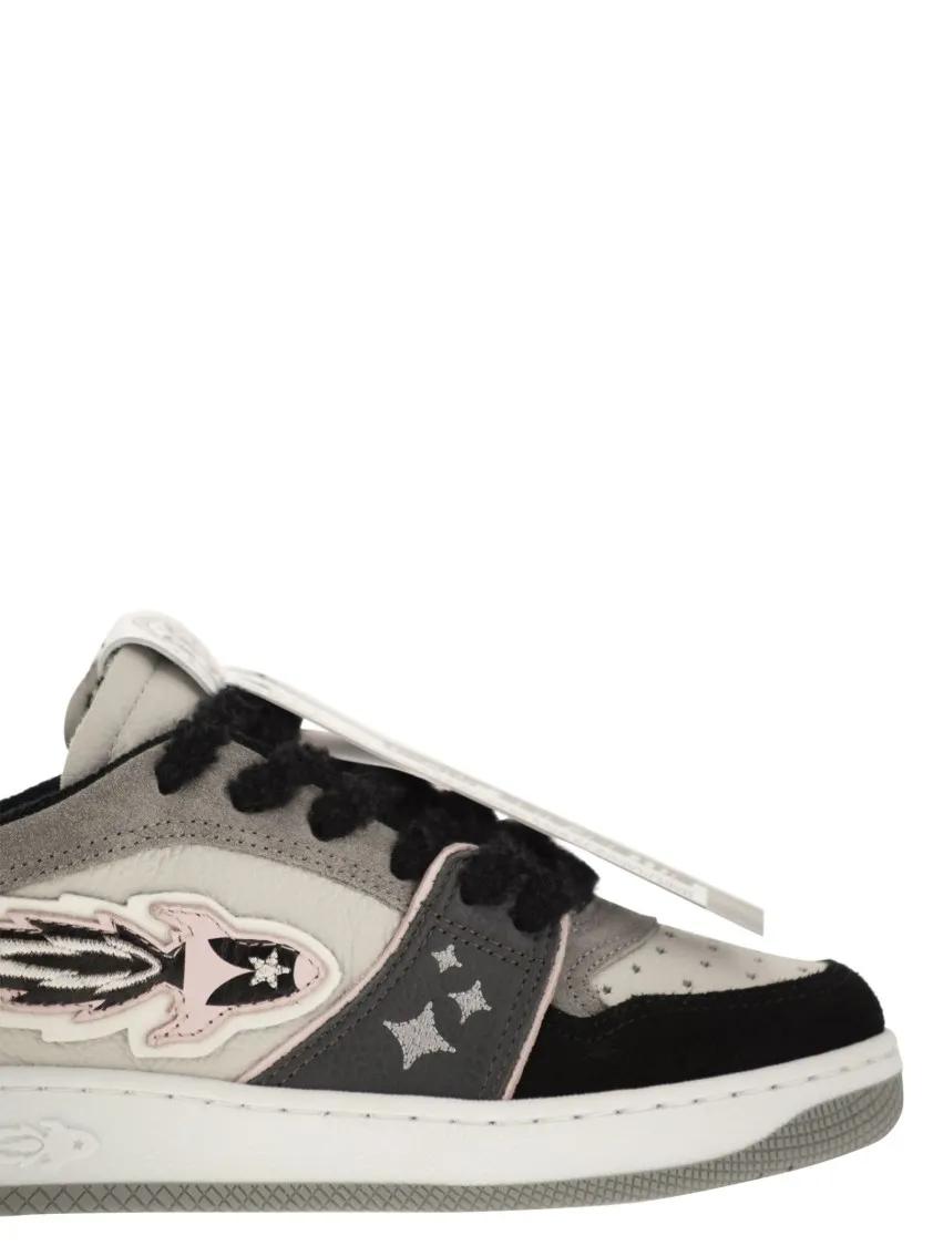 Thumbnail - Enterprise Japan Low-Top Sneaker - Ej Egg Rocket - Leather Trainers With Logo - Gr. 36 (EU) - in Bunt - für Damen