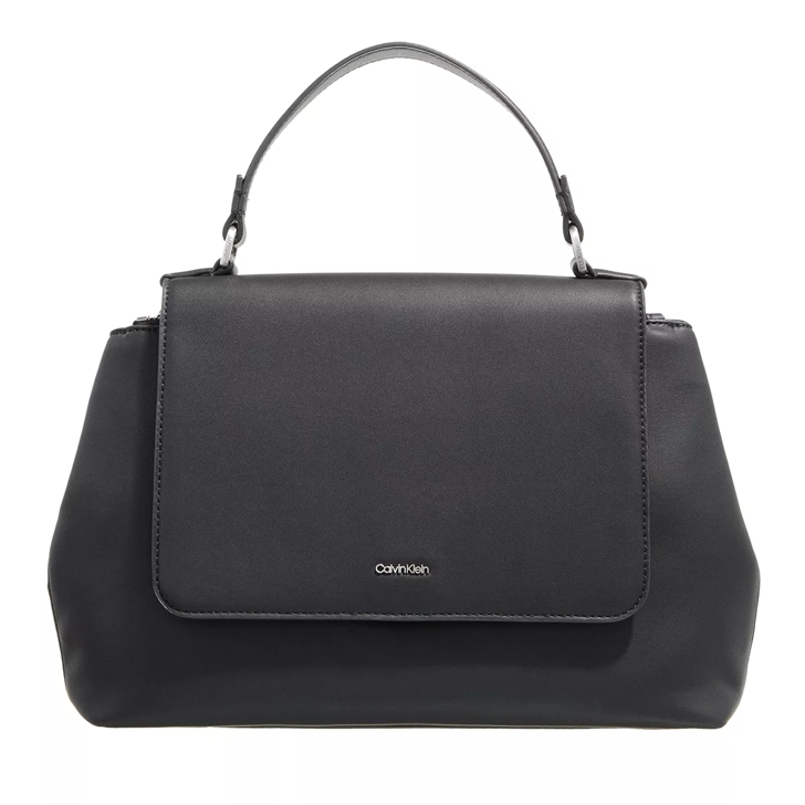 Calvin klein discount black leather handbag