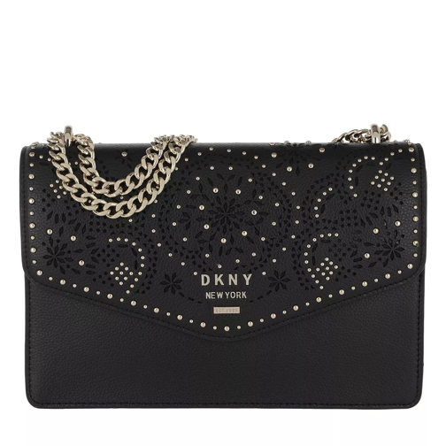 DKNY Whitney LG Shoulder Flap Black/Gold Crossbody Bag
