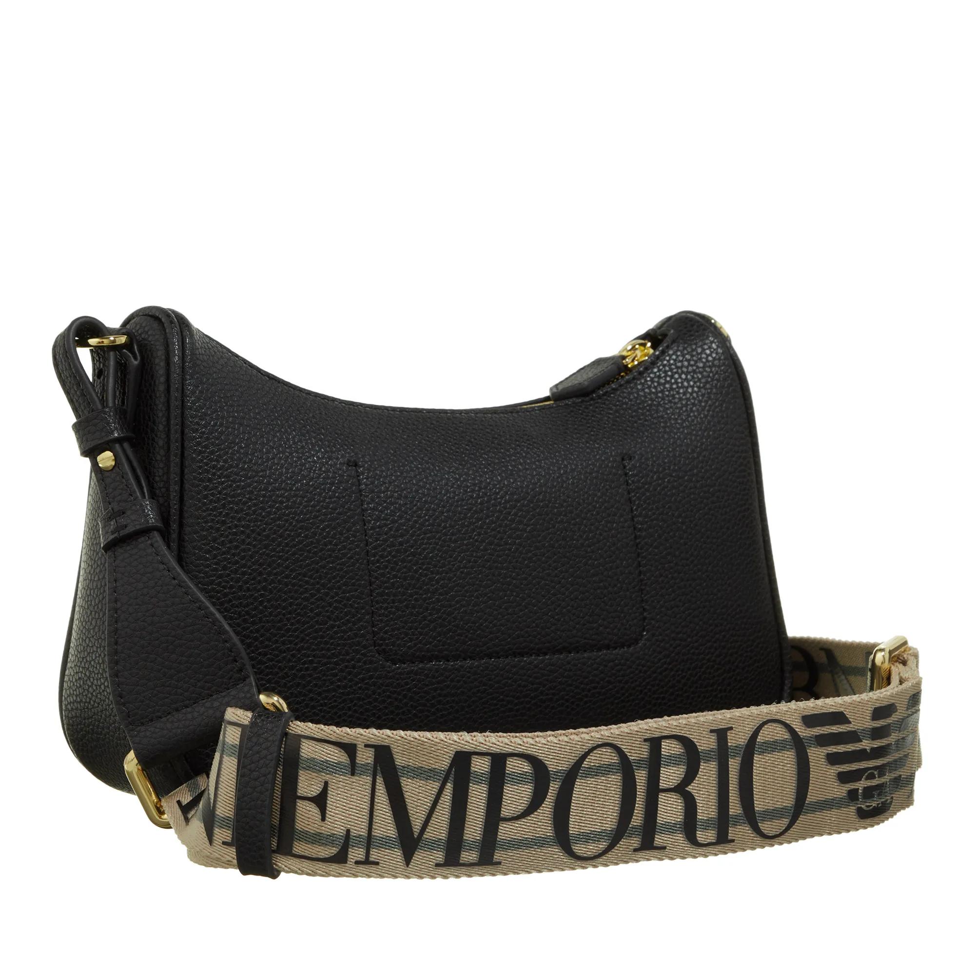 Emporio Armani Zwarte Mini Baguette met Verstelbare Band Black Dames