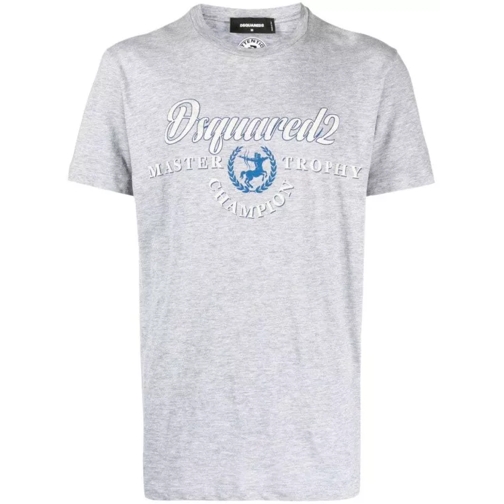 Dsquared2 Logo-Print Grey Cotton-Blend T-Shirt White 