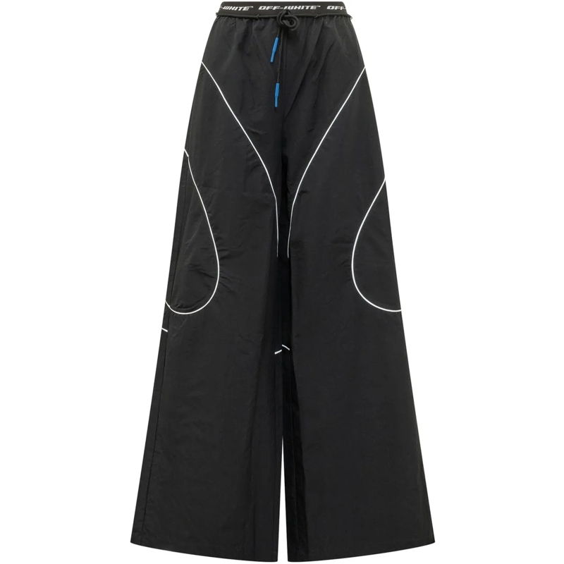 Off-White Pantalon de jogging Pantaloni Track Logoband a Gamba Larga schwarz
