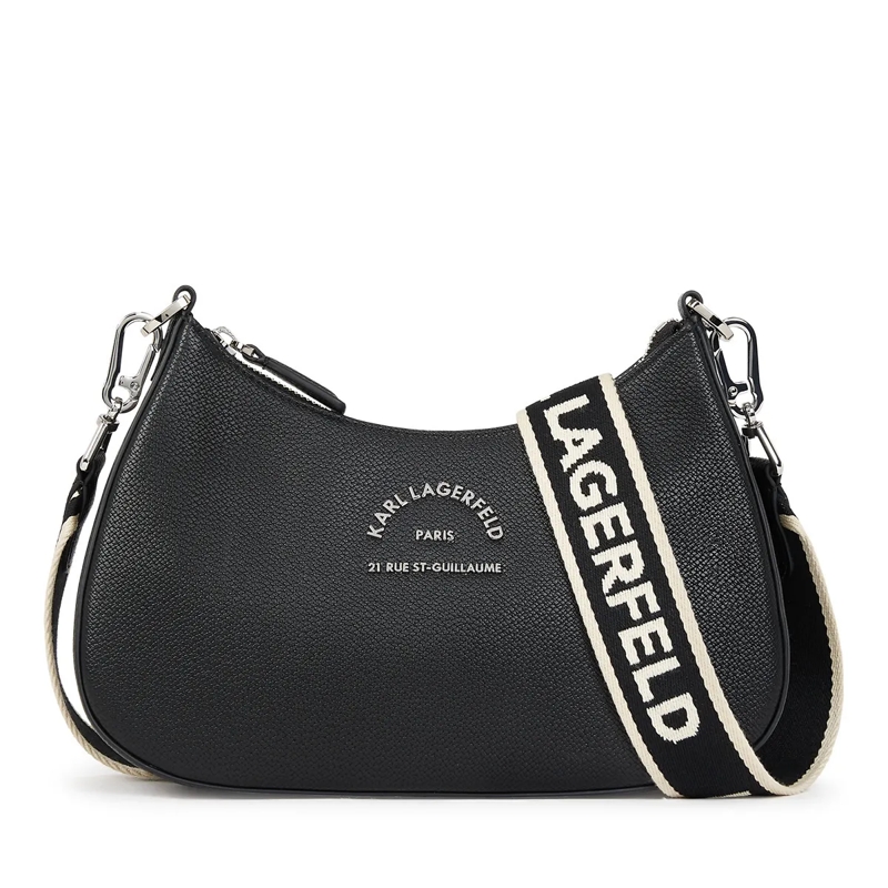 Karl Lagerfeld Schultertasche RUE ST-GUILLAUME METALL-SCHULTERTASCHE schwarz