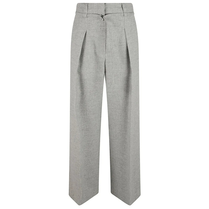 Brunello Cucinelli  Wide-Leg Trousers With High Waist Grey